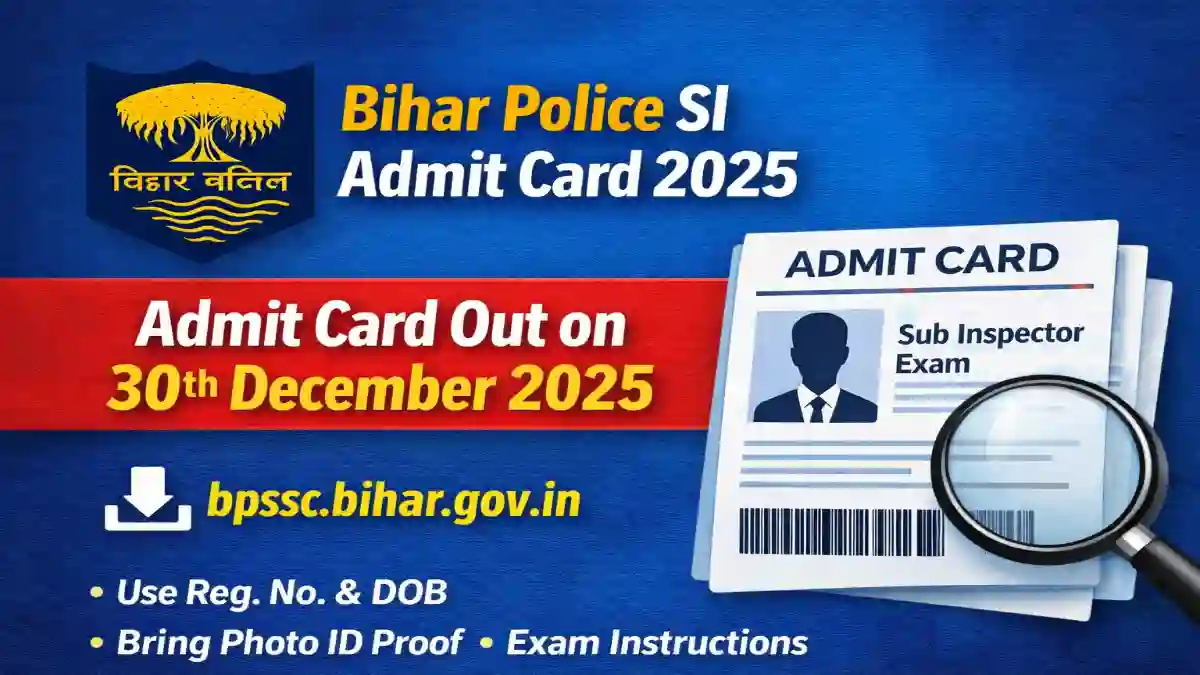Bihar Police SI Admit Card 2025