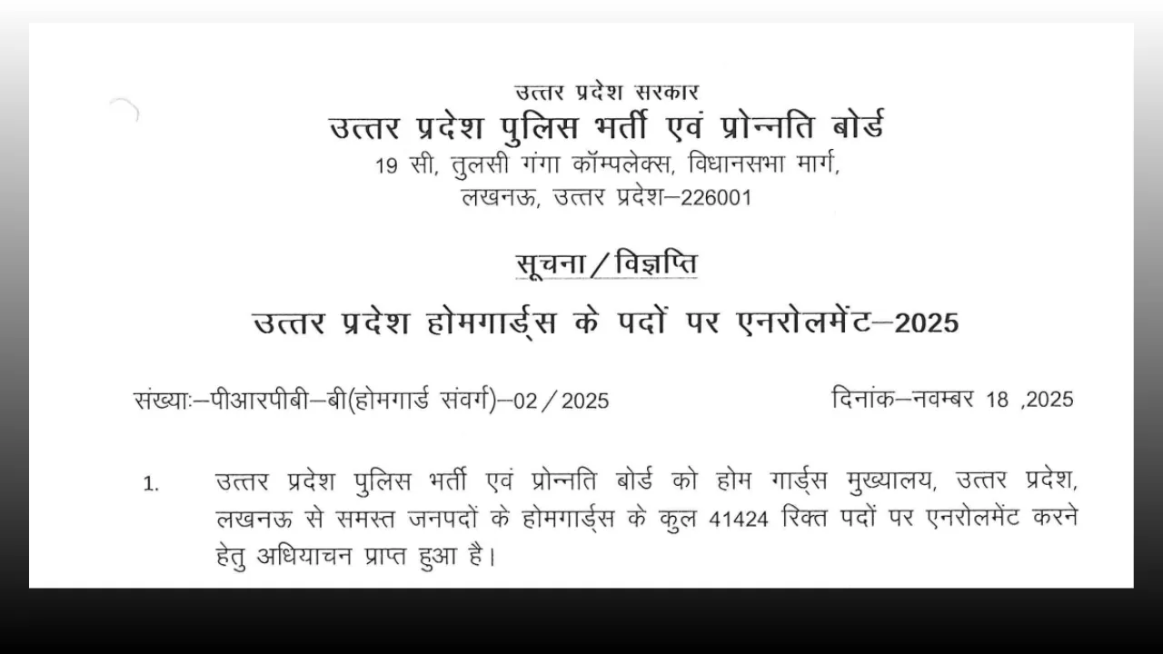 UP Police Home Guard Online Form 2025