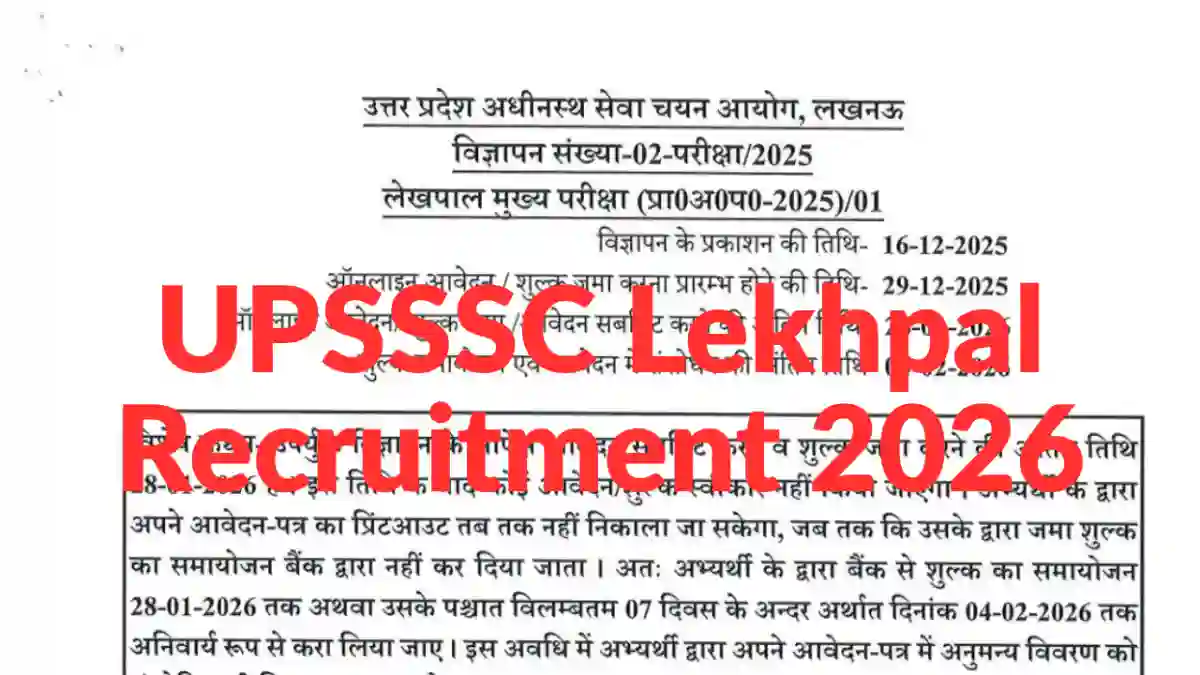 UPSSSC Lekhpal Recruitment 2026
