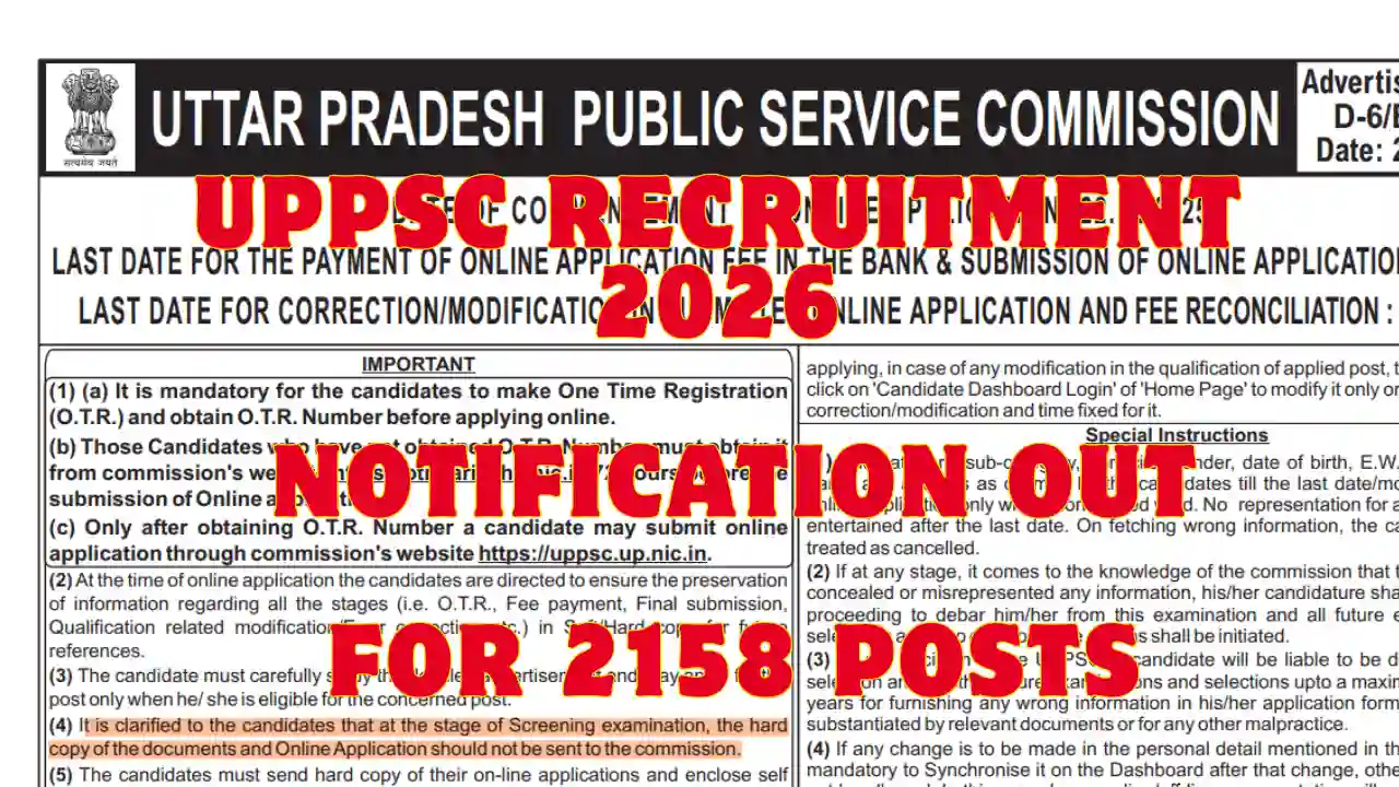UPPSC Recruitment 2026 Notification