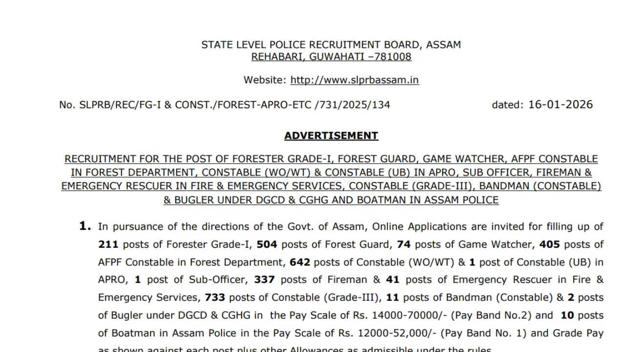 Assam Forest Guard Recruitment 2026