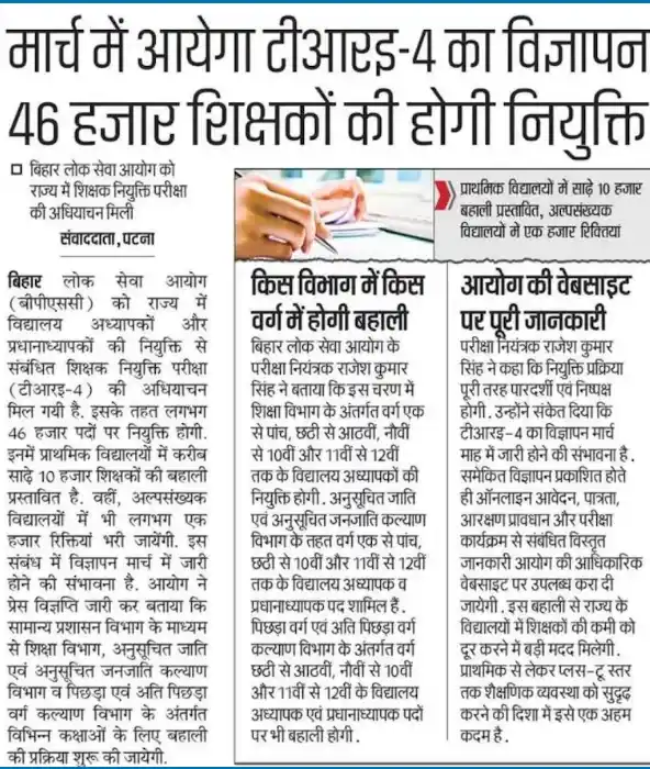 BPSC TRE 4.0 Notification 2026 Soon