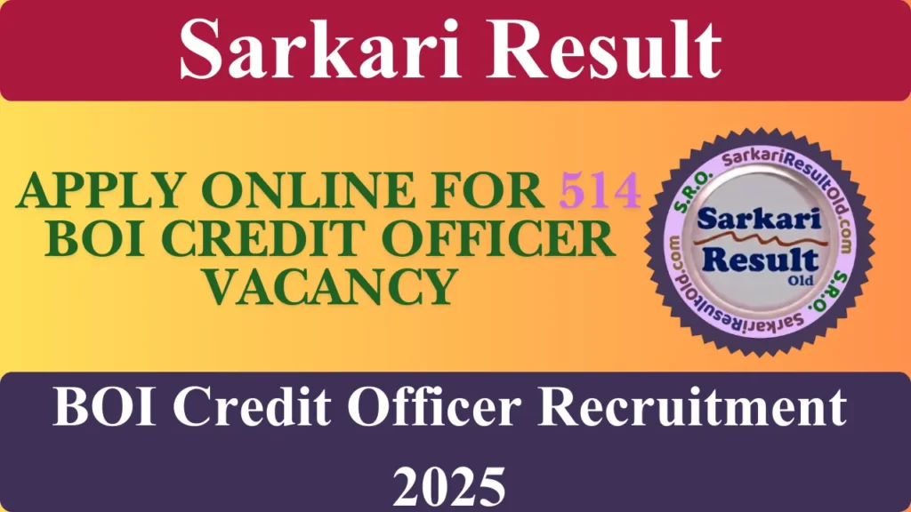 Bank of India Credit Officer Recruitment 2025