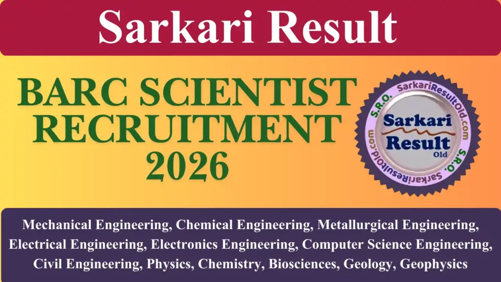 BARC Scientist Recruitment 2026