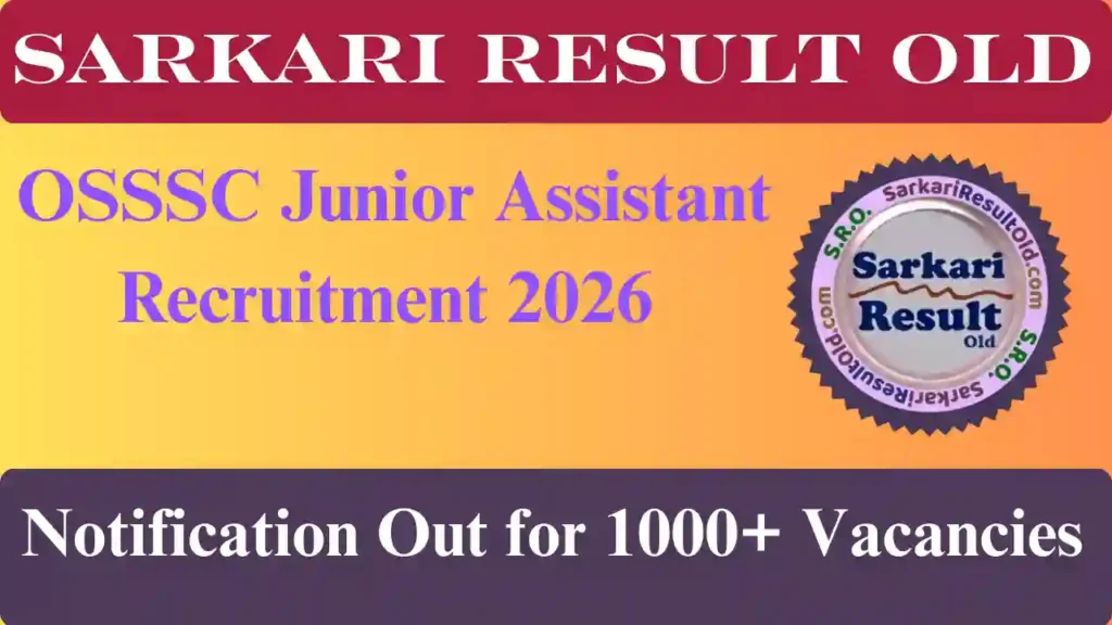 OSSSC Junior Assistant Recruitment 2026