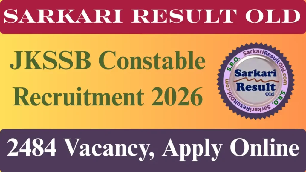 JKSSB Constable Recruitment 2026