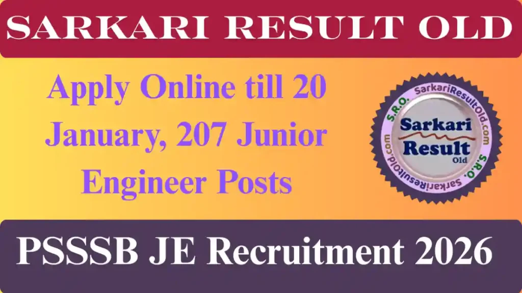 PSSSB JE Recruitment 2026