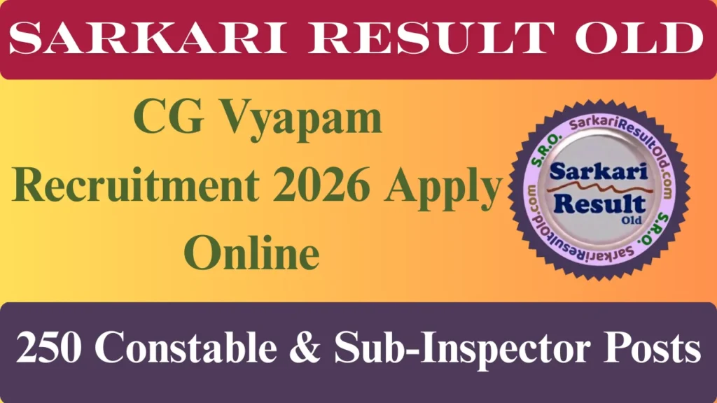 CG Vyapam Recruitment 2026
