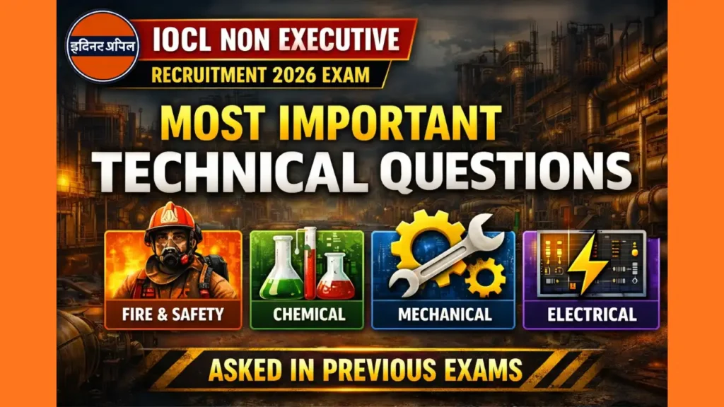 IOCL Non Executive 2026 Exam Important Questions