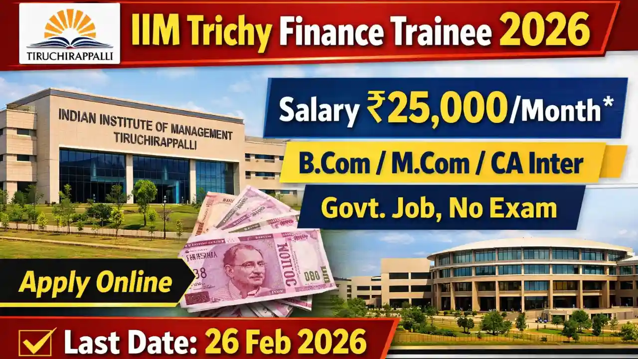 IIM Trichy Finance Trainee Recruitment 2026 Apply Online | Salary ...