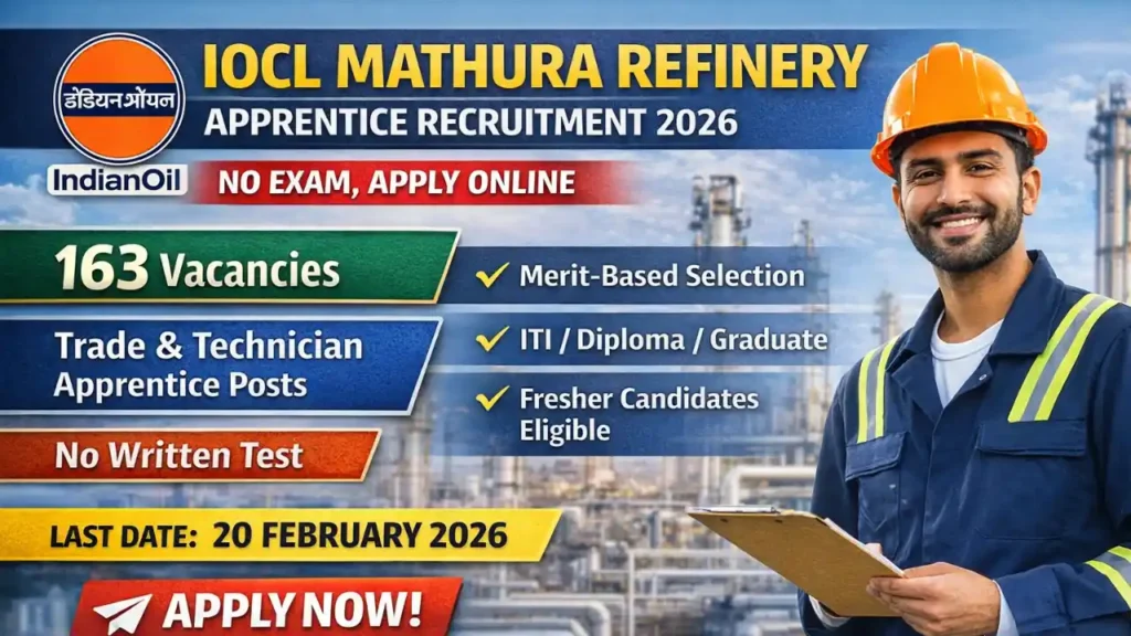 IOCL Mathura Refinery Apprentice Recruitment 2026